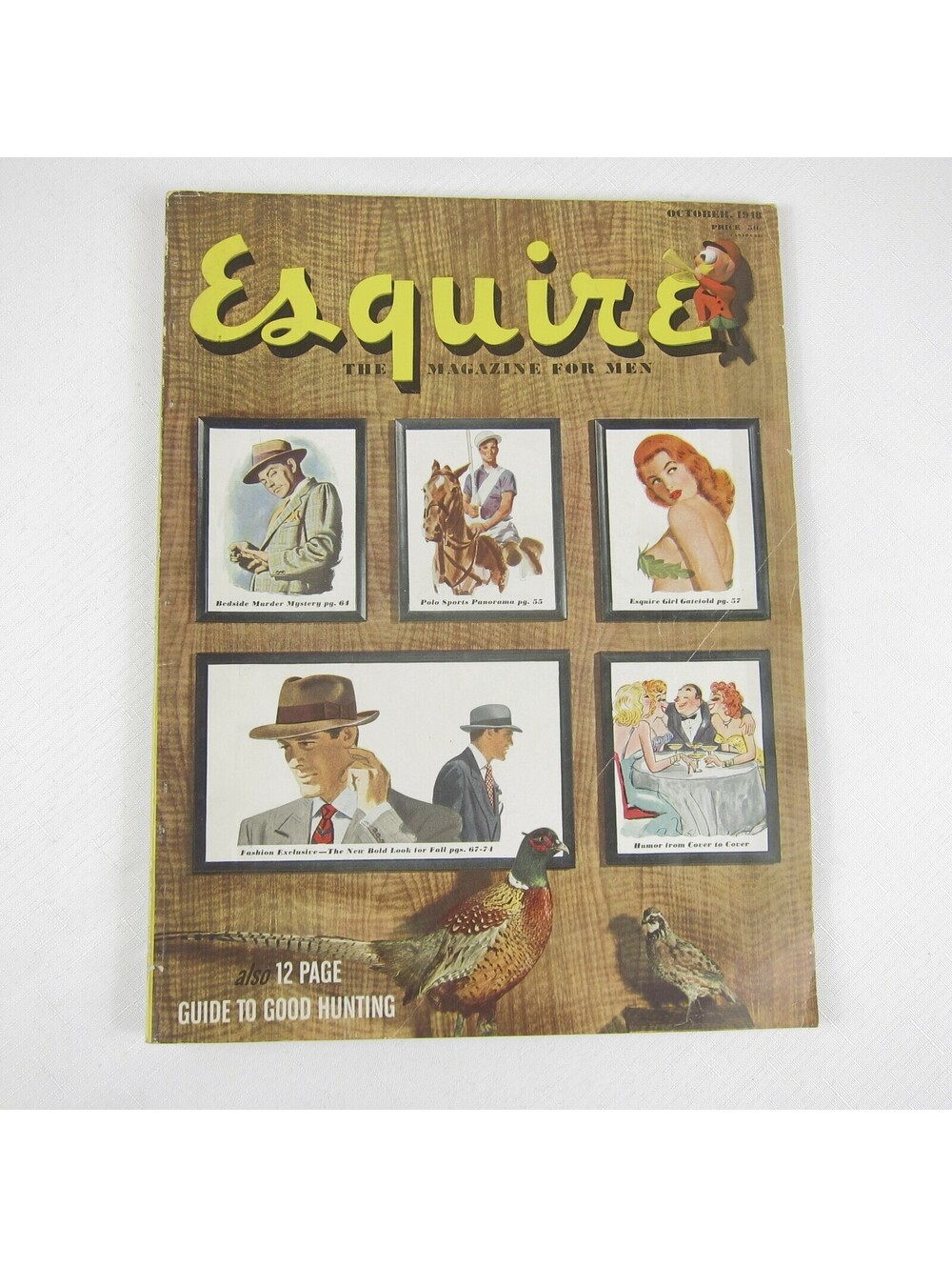 Vintage Esquire Magazine October 1948 Hunting Guide Retro Ads Art James West